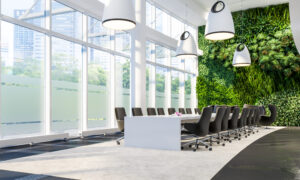 Green,Wall,In,Office.,Meeting,Hall,In,Business,Center.,Meeting